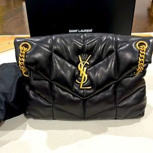 New PUFFER SMALL CHAIN BAG IN QUILTED LAMBSKIN